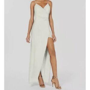 Emerald Sundae Ivory / White Slit Gown